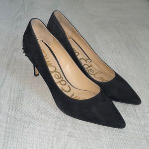 Sam Edelman Black Suede Pumps with Spike Details - Size 9